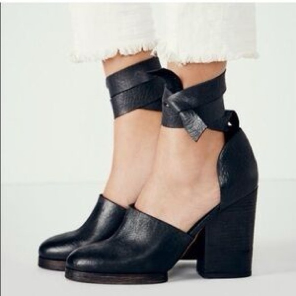 Black Leather Women's Heels